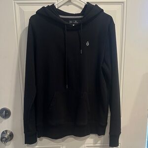 Volcom women’s  Black Hooded Pullover Sweatshirt with embroidered logo large